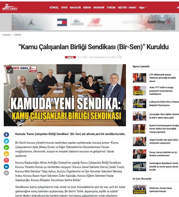 Zirve Kıbrısda Bir-Sen