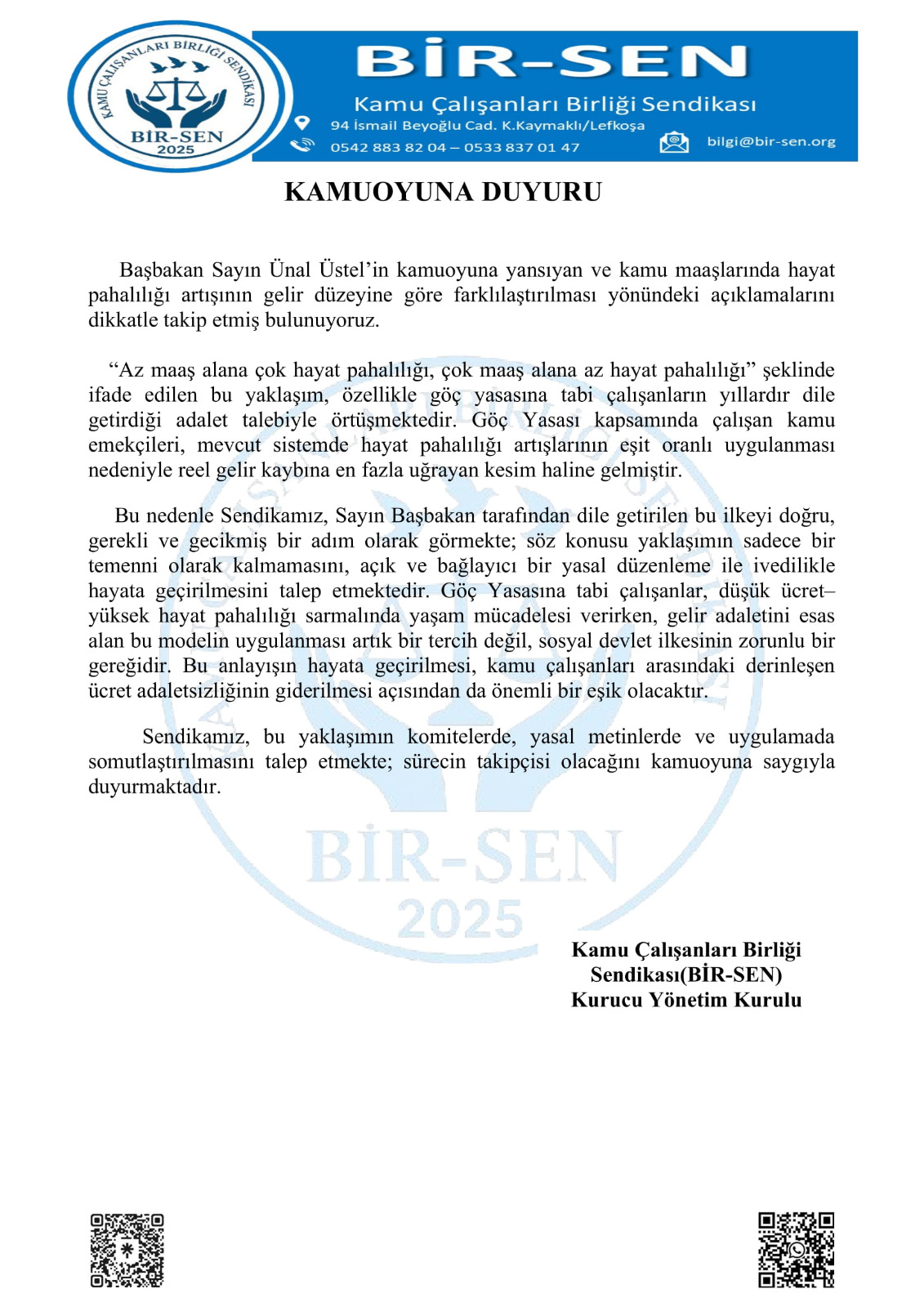 13 Ocak 2026 tarihli Kamuoyu Duyurusu